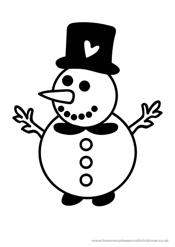 a4 printable christmas colouring sheet - snowman printable christmas colouring